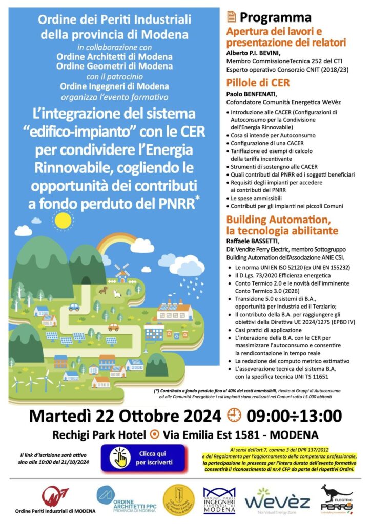 Evento Modena Comunità Energetiche Locandina